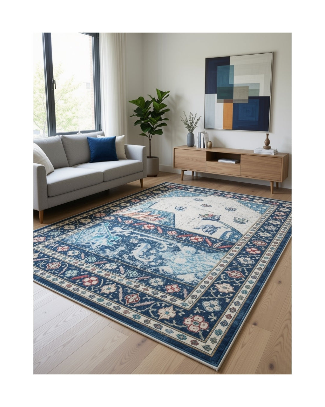 lot 60. green and multicolour. area modern rug approx 210 cm x 150cm new