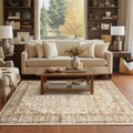lot 71. brown and beige area rug 230cm x 160cm. machine washable, non-slip back. new